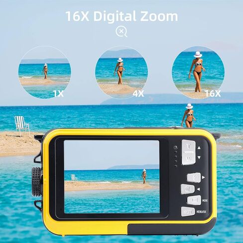 كاميرا رقمية مقاومة للماء، كاميرا تحت الماء للغطس، كاميرا بدقة 2.7 كيلو بدقة 48 ميجابكسل كاملة الوضوح تحت الماء مع شاشات مزدوجة عالية الدقة لصور السيلفي، وكاميرا مائية بطول 10 أقدام للتصوير الفوتوغرافي في العطلة in Kuwait