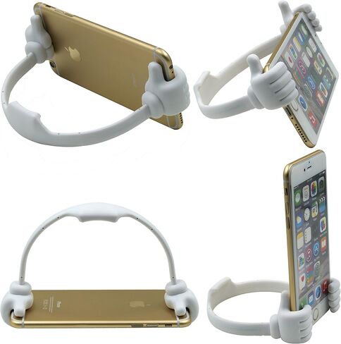 Honsky Thumbs-up Cell Phone Stand Holder, Tablet Stand Cradle for Desk Desktop Smartphone Cellphone Mobile Phone Tablets – Universal Adjustable Flexible, Black in Saudi Arabia