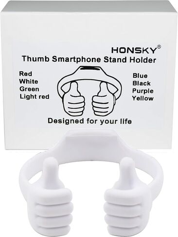 Honsky Thumbs-up Cell Phone Stand Holder, Tablet Stand Cradle for Desk Desktop Smartphone Cellphone Mobile Phone Tablets – Universal Adjustable Flexible, Black in Saudi Arabia