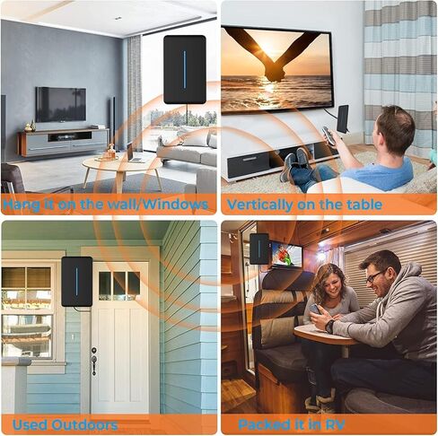 800 Miles Range TV Antenna Free Channels, HDTV Digital Antenna Amplifier, Ultra HD 4K HDR 1080P Powerful TV Signal Booster for Smart TV/Old TV 32FT Cable Indoor (Adapter Included) in Kuwait