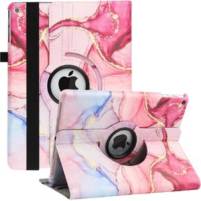 Rotating Case for 9th Generation Case 2021 / iPad 8th Generation 2020 / 7th Generation 10.2" 2019, 360 Degree Rotating Multi-Angle Viewing Folio Stand Case with Auto Sleep/Wake Feature(Beach)