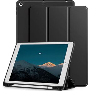 Mastten Case Compatible with iPad 9th/8th/7th Generation , 10.2 Inch with Pencil Holder, TPU Smart Stand Back Cover for iPad 2021/2020/2019, Auto Wake/Sleep, Rose Pink