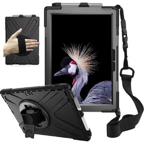 ZenRich Rugged Case with Keyboard for Surface Pro 9/10/11,Bluetooth Keyboard Case for Microsoft Surface Pro 11/10/9 with 360° Rotating Hand Strap & Stand