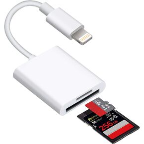 Lightning to SD Card Reader for Select iPhone, iPad and iPod Models (Support iOS 13 and Before), Trail Game Camera Viewer, No App Required (White) in Kuwait