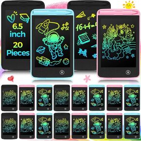 20 Pcs LCD Writing Tablet for Kids 6.5 Inch Colorful Doodle Board LCD Writing Board Kids Portable Electronic Drawing Board Erasable Drawing Pad Reusable Writing Pad for Kid Educational Learning
