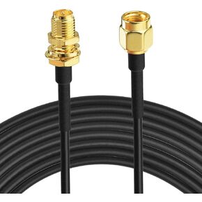 Bingfu RP-SMA Male to RP-SMA Female Bulkhead Mount RG174 WiFi Antenna Extension Coaxial Cable 2m 6.5 feet for WiFi Router Wireless Network Card USB Adapter Security IP Camera in Kuwait