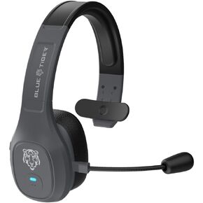 Blue Tiger Storm in Black - Wireless Bluetooth Professional Trucker Headset with Microphone, Cooling Gel Ear Cushion – Fastest Charge, Noise Cancelling, Clear Sound, Bluetooth 5.0
