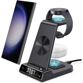 Wireless Charger for Samsung Devices, 4 in 1 Samsung Charging Station for Galaxy S23 Ultra/Z Fold5/Z Flip5/S23/S22 Ultra/S22, Galaxy Watch Charger for Galaxy Watch 6/6 Classic/5/5 Pro/4, Galaxy Buds 2