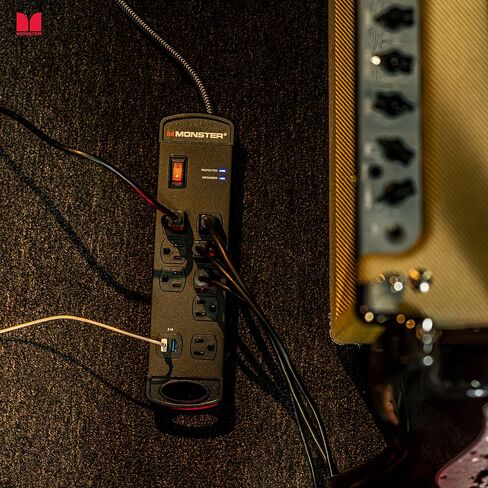 Monster Pro MI Professional Surge Protector Power Strip with Fireproof MOV Technology for Computers, Amplifiers, Pedal Boards, and Pro Audio Gear in Kuwait