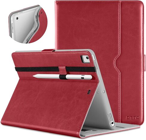 DTTO for iPad 9.7 Inch 5th/6th Generation 2018/2017 Case with Apple Pencil Holder, Premium Leather Folio Stand Cover Case for Apple iPad 9.7 inch, Also Fit iPad Pro 9.7/Air 2/Air - Dark Brown in Kuwait