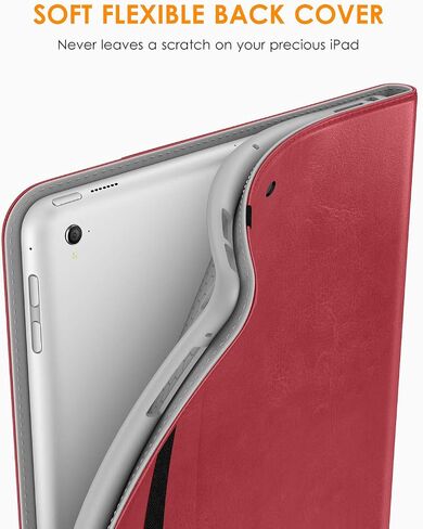 DTTO for iPad 9.7 Inch 5th/6th Generation 2018/2017 Case with Apple Pencil Holder, Premium Leather Folio Stand Cover Case for Apple iPad 9.7 inch, Also Fit iPad Pro 9.7/Air 2/Air - Dark Brown in Kuwait