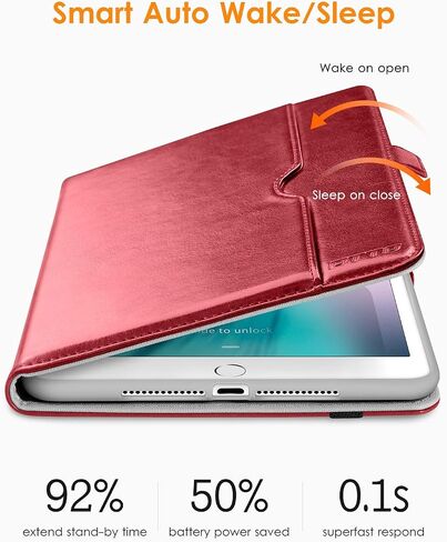 DTTO for iPad 9.7 Inch 5th/6th Generation 2018/2017 Case with Apple Pencil Holder, Premium Leather Folio Stand Cover Case for Apple iPad 9.7 inch, Also Fit iPad Pro 9.7/Air 2/Air - Dark Brown in Kuwait