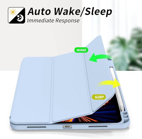 حافظة kenke لجهاز iPad Pro 11 بوصة الجيل الرابع/الثالث/الثاني (2022/2021/2020) مع حامل قلم رصاص، غطاء ذكي نحيف ثلاثي الطي مع ظهر ناعم من مادة TPU، يدعم شحن قلم الرصاص من الجيل الثاني، نوم/استيقاظ تلقائي، أخضر داكن in Kuwait