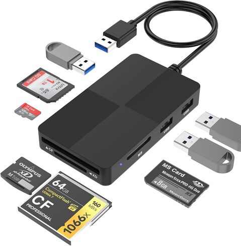 قارئ USB C CAC عسكري، قارئ بطاقات ذكية DOD Military USB وصول مشترك CAC، معرف طي صغير، خصم، قارئ بطاقات الائتمان متوافق مع Windows، Mac OS، Linux، هاتف Android (النوع C) in Kuwait