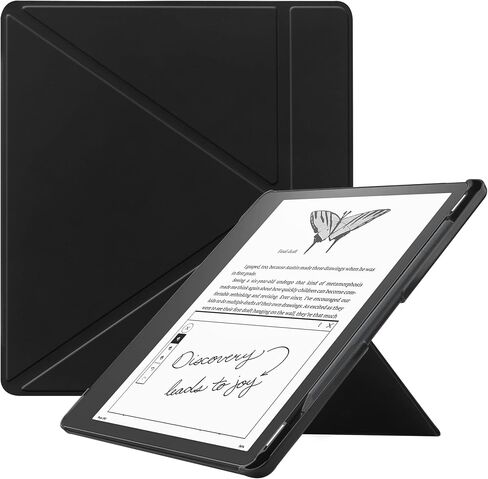 KuRoKo Slimshell Case for Kindle Scribe 10.2" 2022 Released, Origami Standing Lightweight PU Leather Stand Smart Cover with Pen Holder for Kindle Scribe 10.2 inch-Black in Kuwait