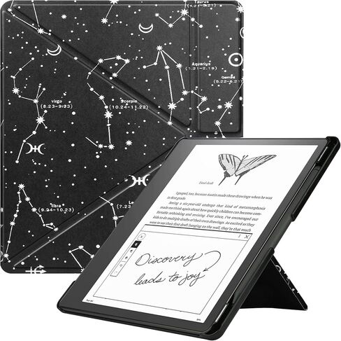 حافظة KuRoKo Slimshell لجهاز Kindle Scribe مقاس 10.2 بوصة إصدار 2022، غطاء ذكي بحامل من جلد البولي يوريثان خفيف الوزن مع حامل قلم لجهاز Kindle Scribe مقاس 10.2 بوصة - سماء مرصعة بالنجوم in Kuwait