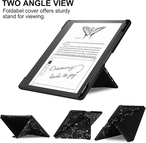 حافظة KuRoKo Slimshell لجهاز Kindle Scribe مقاس 10.2 بوصة إصدار 2022، غطاء ذكي بحامل من جلد البولي يوريثان خفيف الوزن مع حامل قلم لجهاز Kindle Scribe مقاس 10.2 بوصة - سماء مرصعة بالنجوم in Kuwait