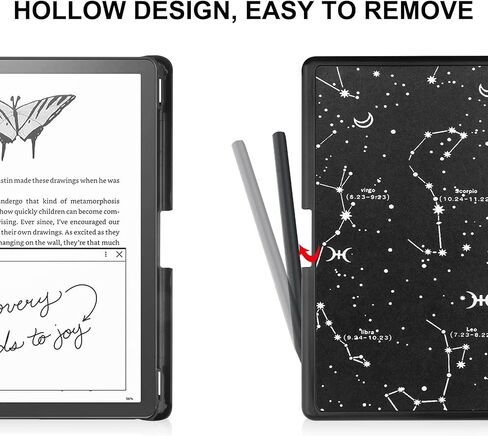 حافظة KuRoKo Slimshell لجهاز Kindle Scribe مقاس 10.2 بوصة إصدار 2022، غطاء ذكي بحامل من جلد البولي يوريثان خفيف الوزن مع حامل قلم لجهاز Kindle Scribe مقاس 10.2 بوصة - سماء مرصعة بالنجوم in Kuwait