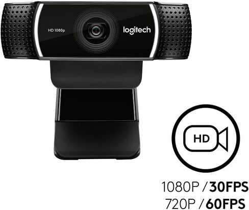 Logitech C922x Pro Stream Webcam Full 1080p HD تقنية استبدال خلفية الكاميرا لبث YouTube أو Twitch (متجددة) in Kuwait