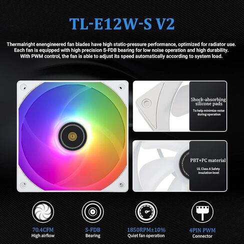 Thermalright Frozen Prism360 White ARGB CPU Liquid Cooler,Efficient PWM Controlled Pump 3300RPM,3×TL-E12 Series PWM Fan,Water Cooling Computer Parts,for AMD AM4/AM5,Intel 1150/1156/1200/1700/2011 in Saudi Arabia