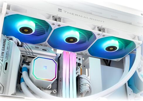 Thermalright Frozen Prism360 White ARGB CPU Liquid Cooler,Efficient PWM Controlled Pump 3300RPM,3×TL-E12 Series PWM Fan,Water Cooling Computer Parts,for AMD AM4/AM5,Intel 1150/1156/1200/1700/2011 in Saudi Arabia