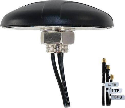 Proxicast 3-in-1 Low-Profile 4G/LTE 2x2 MIMO + GPS Vehicle Roof Antenna | 3 dBi Omni-Directional Screw Mount Combination Antenna for 4G Cellular & GPS - 16 ft Cables with SMA Male Plugs - ANT-500-201 in Kuwait