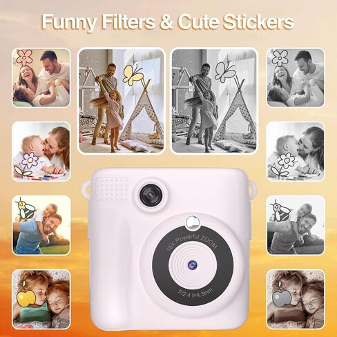 Instant Print Camera for Kids with 3 Rolls of Printer Paper, 1080P Toddler Digital Camera Toys for Age 3-12 with 32GB SD Card, Christmas & Birthday Gifts for 3 4 5 6 7 8 Year Old Girls & Boys (Purple) in Saudi Arabia