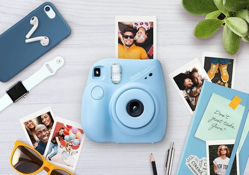 Fujifilm Instax Mini 7+ Camera, Easy to Operate, Portable, Handy Selfie Mirror, Polaroid Camera, Perfect for Beginners and Experts, Sleek and Stylish Design - Coral (Renewed) in Kuwait