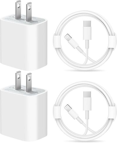 شاحن iPhone شحن سريع للغاية [معتمد من MFi] شاحن iPad 20W PD USB C شاحن حائط 2 حزمة كابل شحن سريع 6FT متوافق مع iPhone14/14 Pro Max/13/13Pro/12/12 Pro/11/11Pro/XS، iPad in Kuwait