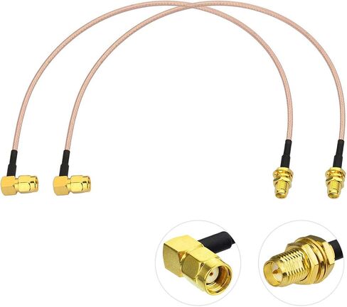 Bingfu WiFi Antenna Extension Cable (2-Pack) RP-SMA Male to RP-SMA Female Bulkhead Mount RG316 Cale 1m 3 feet for WiFi Router Security IP Camera Wireless Mini PCI Express PCIE Network Card Adapter in Kuwait