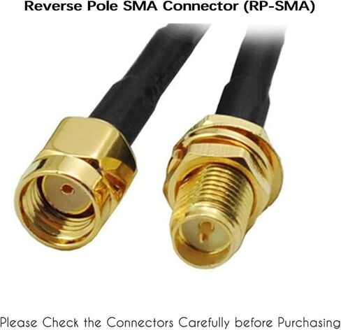1m 3ft Cable RP-SMA Coaxial Extension Cable Male to Female Connector for Wireless LAN Router Bridge & Cellular Antenna, Not for TV-2pack in Kuwait