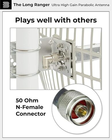 Bolton Long Ranger | New Parabolic Antenna - up to 20 Miles Range | High gain Cellular/WiFi Antenna up to +28 dB | All Cell Bands LTE,4G,5G,3G, WiFi 2.6/5 GHz WiFi 6 (Renewed) in Saudi Arabia