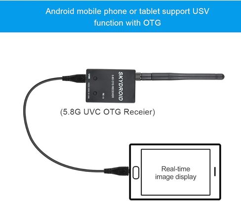 مستقبل اف بي في 5.8G 150CH او تي جي فيديو UVC VTX 5dBi SMA انثى بلاستيك للهواتف الذكية اندرويد وشاشة الكمبيوتر - اسود in Kuwait