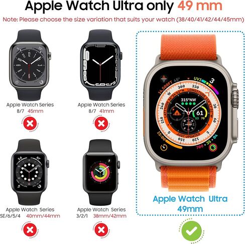 حافظة Suoman مكونة من 3 قطع لساعة Apple Watch Ultra/Ultra 2 مقاس 49 مم، [مضادة للظهور] غطاء حافظة من الزجاج المقوى رفيع للغاية لساعة iWatch Series 8/iWatch Series 9 Ultra/Ultra 2 49 مم in Kuwait