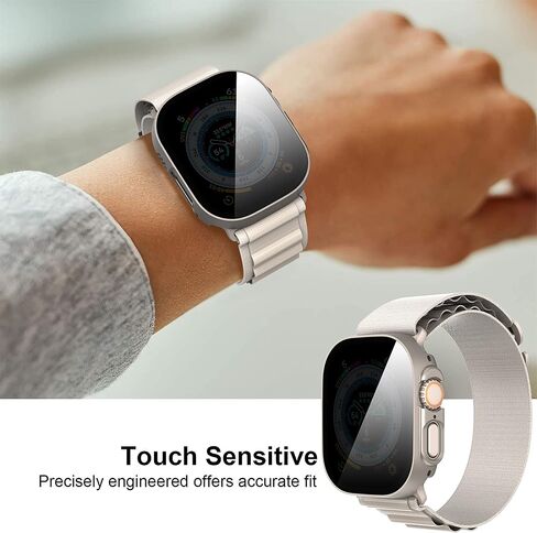 حافظة Suoman مكونة من 3 قطع لساعة Apple Watch Ultra/Ultra 2 مقاس 49 مم، [مضادة للظهور] غطاء حافظة من الزجاج المقوى رفيع للغاية لساعة iWatch Series 8/iWatch Series 9 Ultra/Ultra 2 49 مم in Kuwait