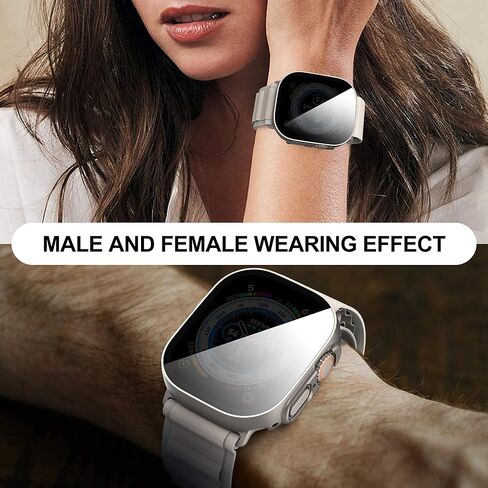 حافظة Suoman مكونة من 3 قطع لساعة Apple Watch Ultra/Ultra 2 مقاس 49 مم، [مضادة للظهور] غطاء حافظة من الزجاج المقوى رفيع للغاية لساعة iWatch Series 8/iWatch Series 9 Ultra/Ultra 2 49 مم in Kuwait