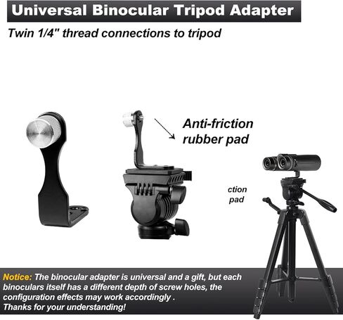 Binocular Tripod, Spotting Scope Tripod Stand with Binocular Adapter and 2 QR Plates, Travel Camera Stand, Compatible with Binoculars/Spotting Scope/Camera/Telescope/Astronomy Binoculars/DSLR in Saudi Arabia