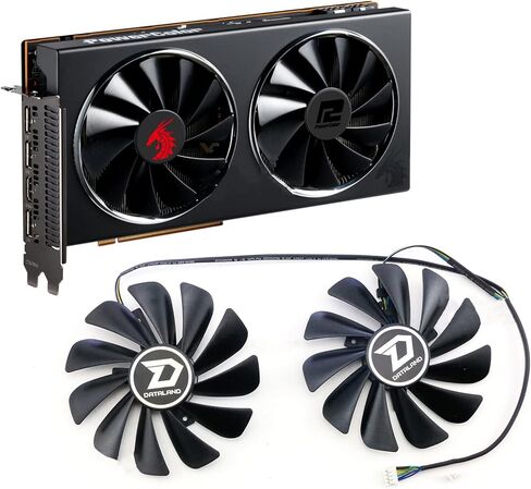 مراوح تبريد بديلة لبطاقة الرسومات لـ POWERCOLOR RX 5700XT 5700 5600XT Red Dragon in Kuwait