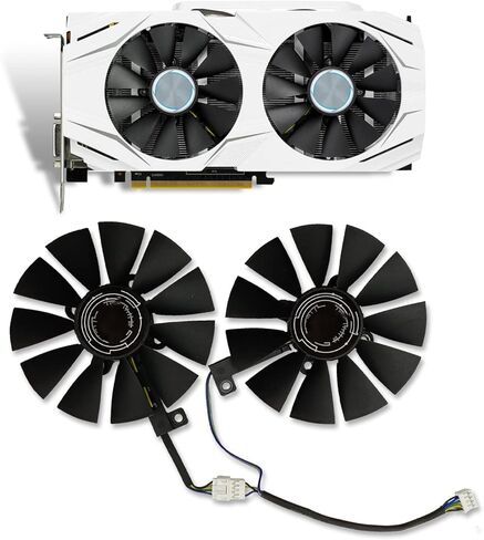 مروحة تبريد من Cavabien 87MM لـ ASUS GTX 1060 1070 RX 480 بطاقة رسومات T129215SU PLD09210S12HH مبرد بطاقة الرسومات in Kuwait