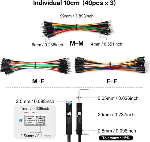 Chanzon 40pcs 30cm Female to Female Header Jumper Wire Dupont Cable Line in Kuwait