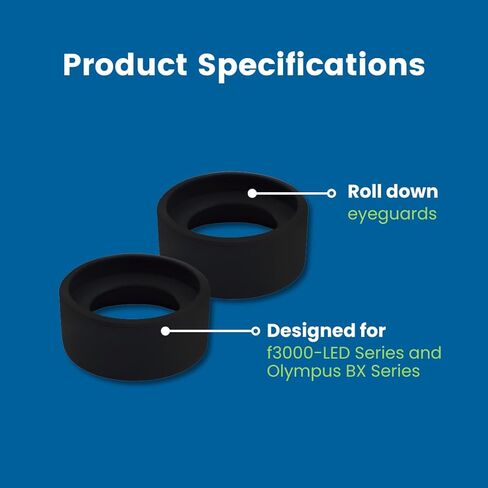 واقيات العين المجهرية المطاطية، قابلة للطي - تحمي العيون والنظارات من ملامسة العدسات - تناسب عدسات Accu-Scope 3000 و3000-LED in Kuwait
