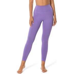 YUNOGA Women's High Waist Workout Leggings, No Front Seam Tummy Control Yoga Tight Pants 25"