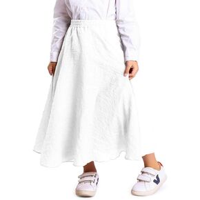 OCHENTA Little Big Girls Cotton Long Maxi Skirts Casual Renaissance Fairy Boho Skirts