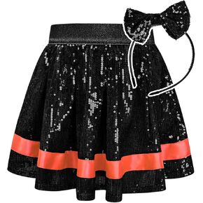 بيرفاشن بنات تنانير ترتر شورت مدمج شورت سباركلي سكورت معدني مع شريط شعر 4-15 سنة in Kuwait