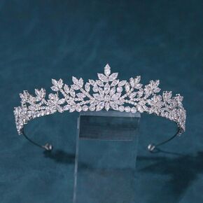 Silver Wedding Tiaras for Bride Birthday Crowns for Girls Cubic Zirconia Homecoming Tiaras and Crowns for Women