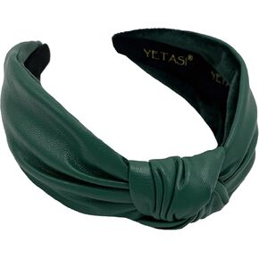 Headbands for Women Leather Cream is Trendy. Beige Knotted Headband for Women is an Adjustable Top Knot Head band Fashion Designer in Saudi Arabia
