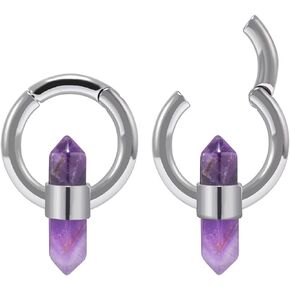 PUNKYOUTH 2PCS Ear Hanger For Stretching Ears Opal Beads 2g 0g Ear Expander Dangle Gauge Piercings For Women Men