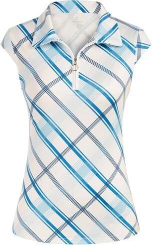 Women's Golf Polo Shirts Sleeveless Zip Up Collar UPF 50+ Tennis T-Shirt Lightweight Quick Dry Tops in Kuwait