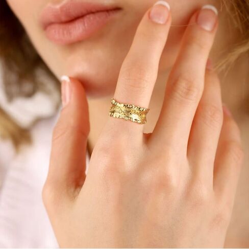 MTMY 14K Gold Plated Rings for Women Dainty Stacking Ring Statement Ring Eternity Bands Jewelry Gift Size 6 to 8 in Kuwait