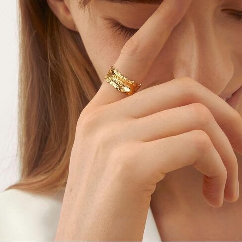 MTMY 14K Gold Plated Rings for Women Dainty Stacking Ring Statement Ring Eternity Bands Jewelry Gift Size 6 to 8 in Kuwait